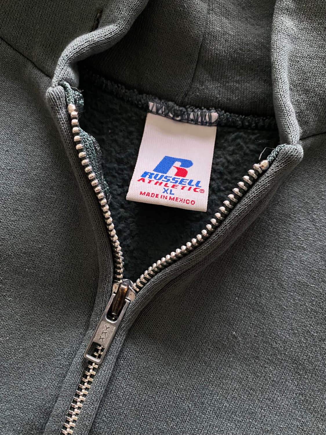 (XL) 00s 빈티지 러셀 후드집업 다크그린 상품이미지3