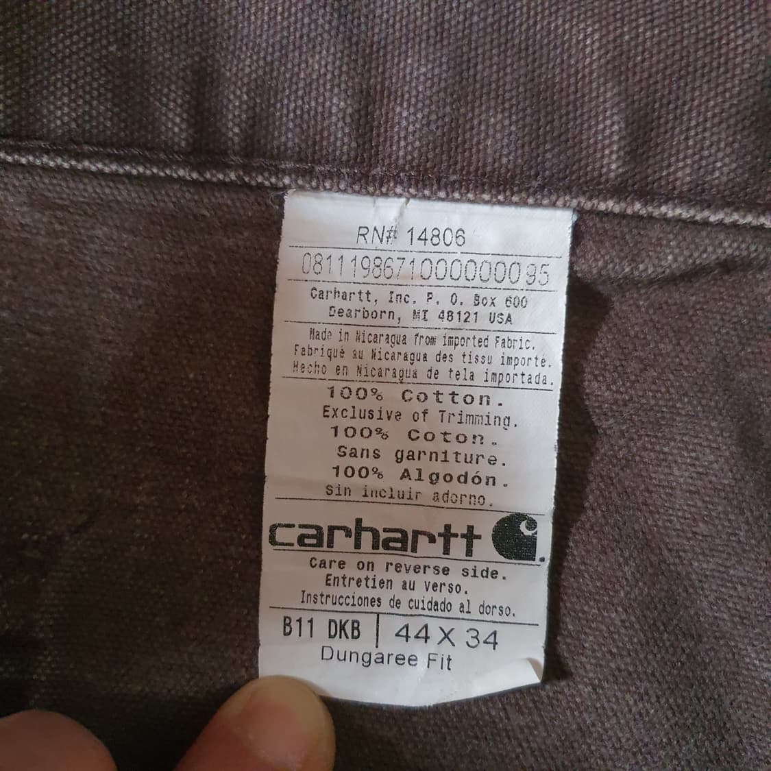 빅사이즈 칼하트 카펜터 헤비 켄버스 빈티지  No.65 상품이미지4
