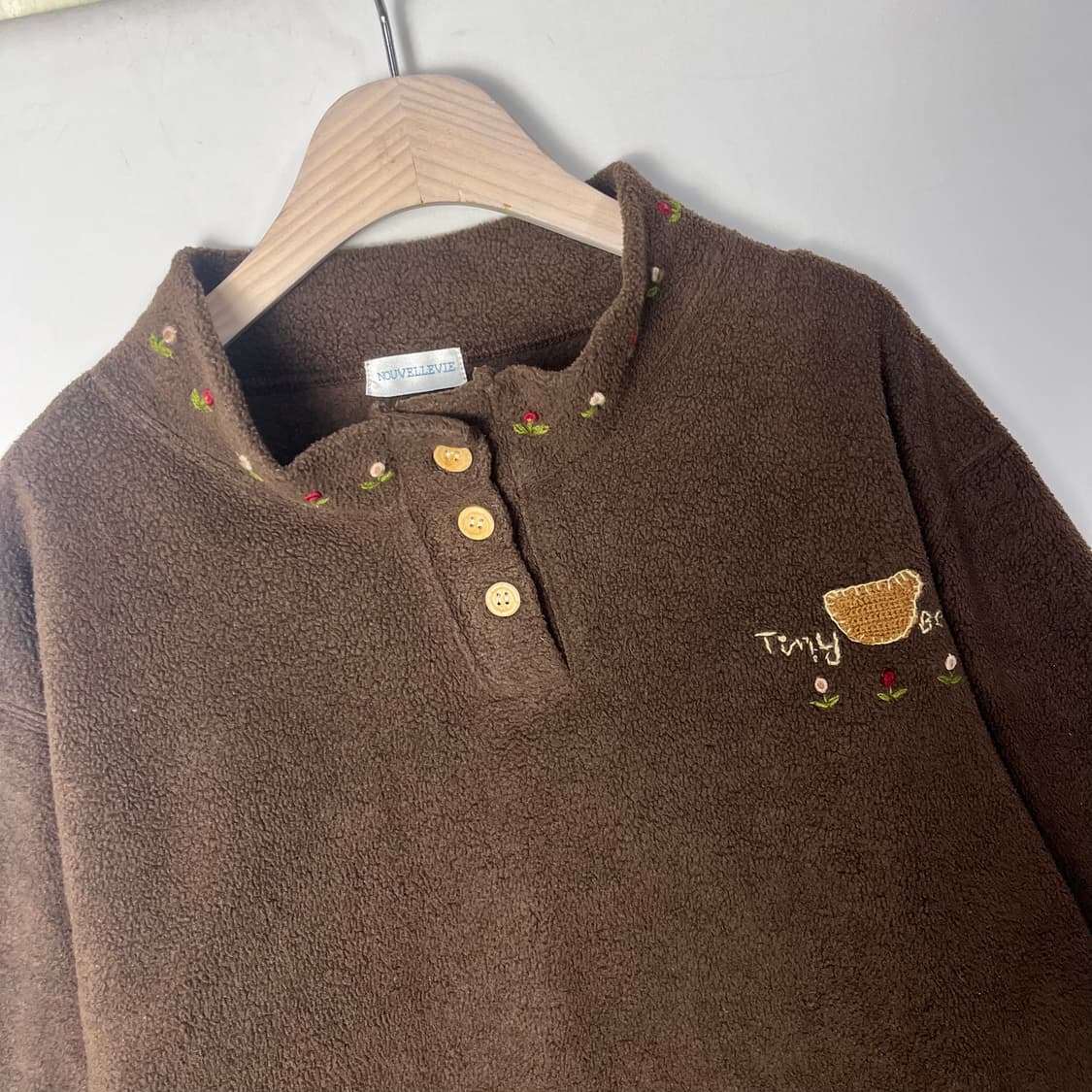 [JPN] 빈티지 모리걸 핸드메이드 자수 하프 플리스 상품이미지3