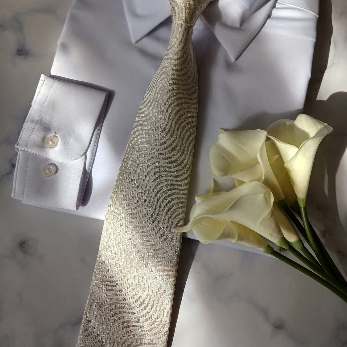 밀라숀 실크 아이보리 자카드 패턴 넥타이 9.4cm A+등급 A19755 상품이미지6