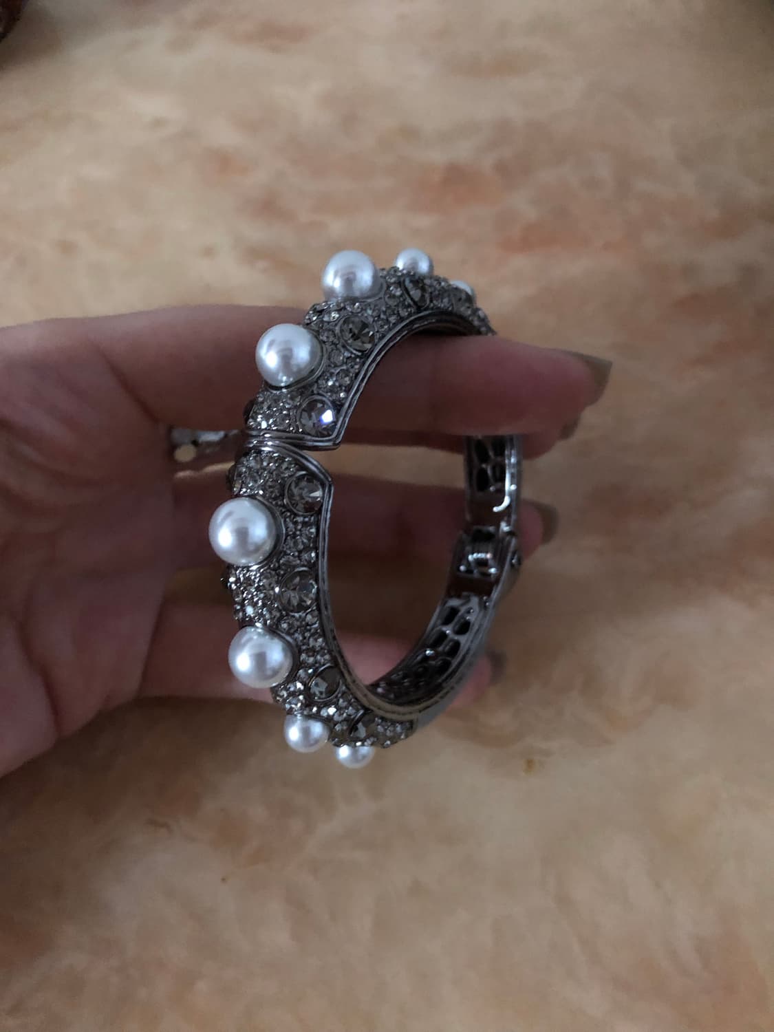 pearl pavé bangle bracelet 상품이미지2