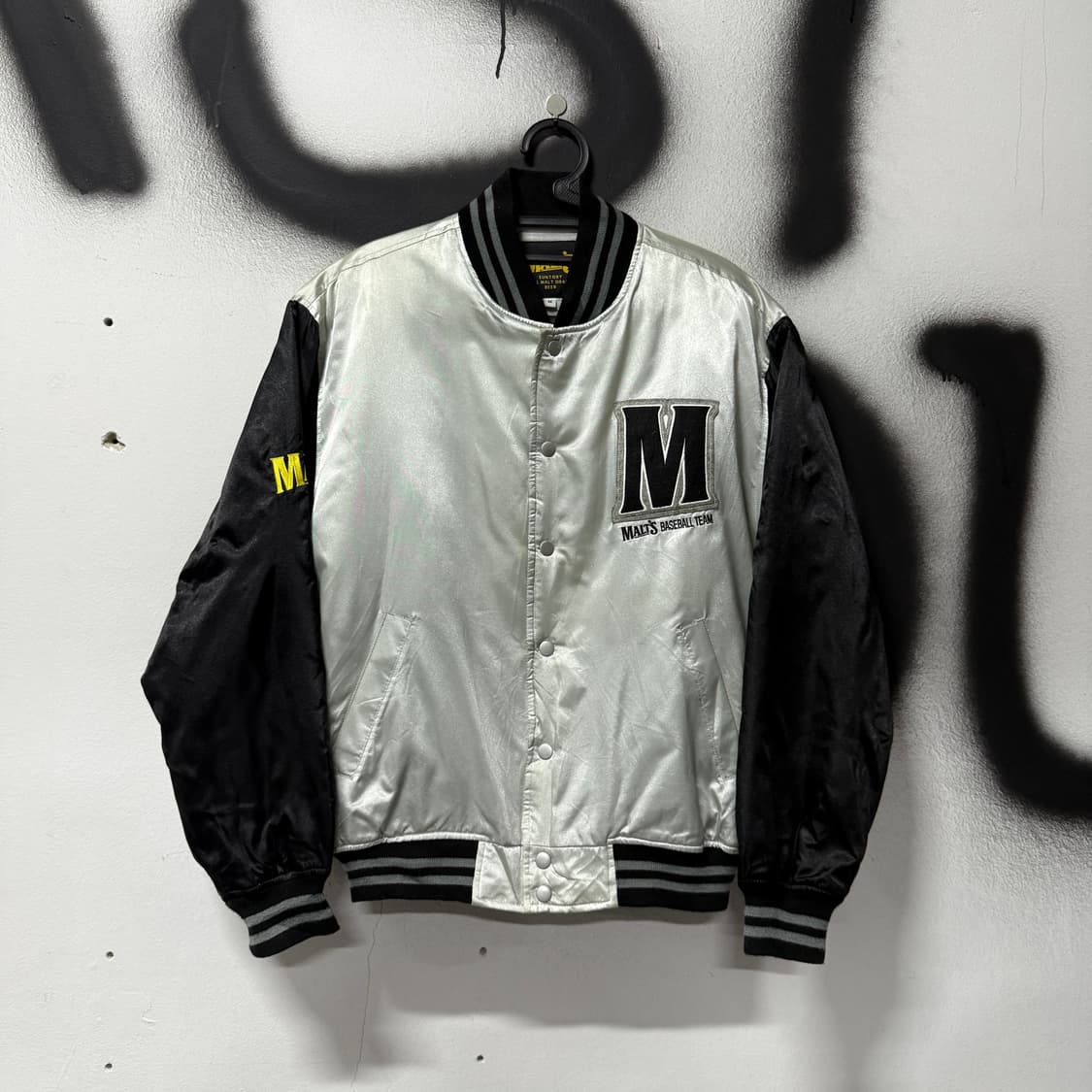 산토리 몰츠 올드스쿨 베이스볼 글로시 사틴 바시티 자켓 상품이미지1