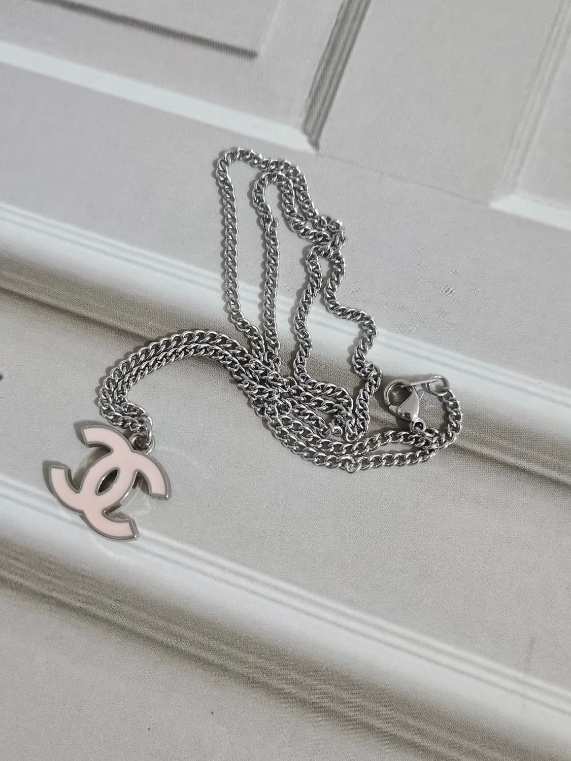 샤넬 빈티지 핑크 CC로고 목걸이 상품이미지3