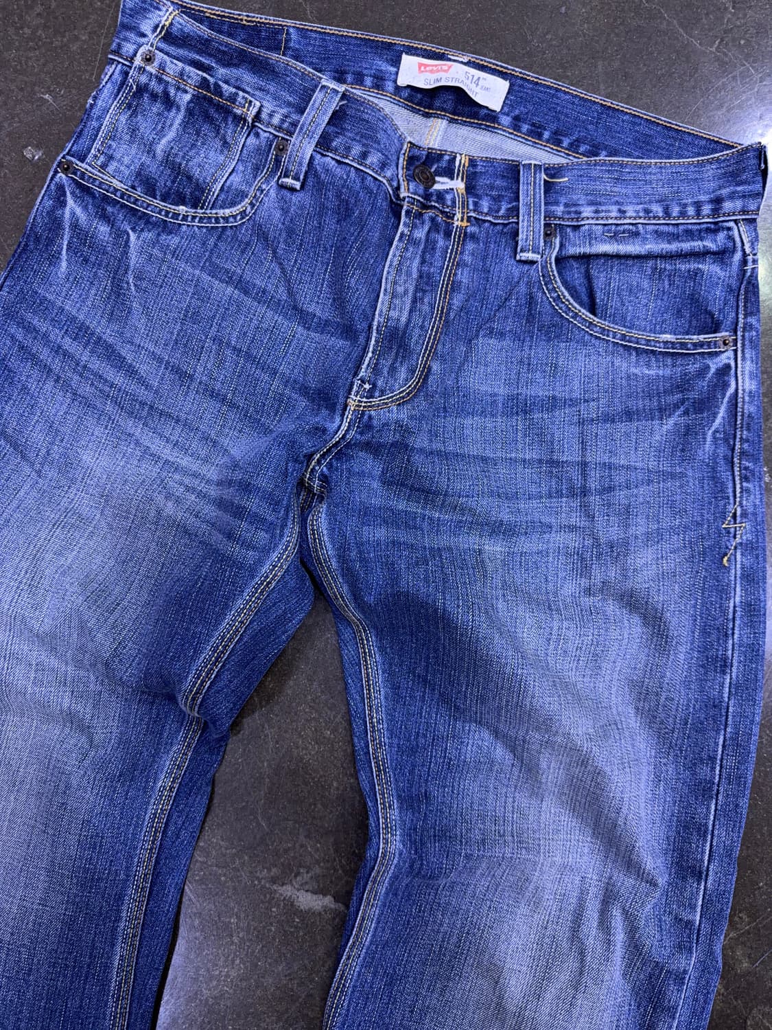 리바이스 514 슬림 스트레이트핏 빈티지 워싱 백포켓 데님팬츠 33 상품이미지3