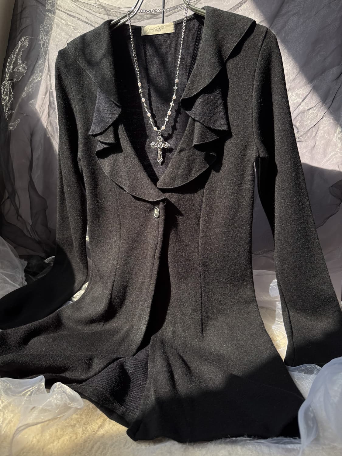 One Button Ruffled Collar Jacket 0152 상품이미지1