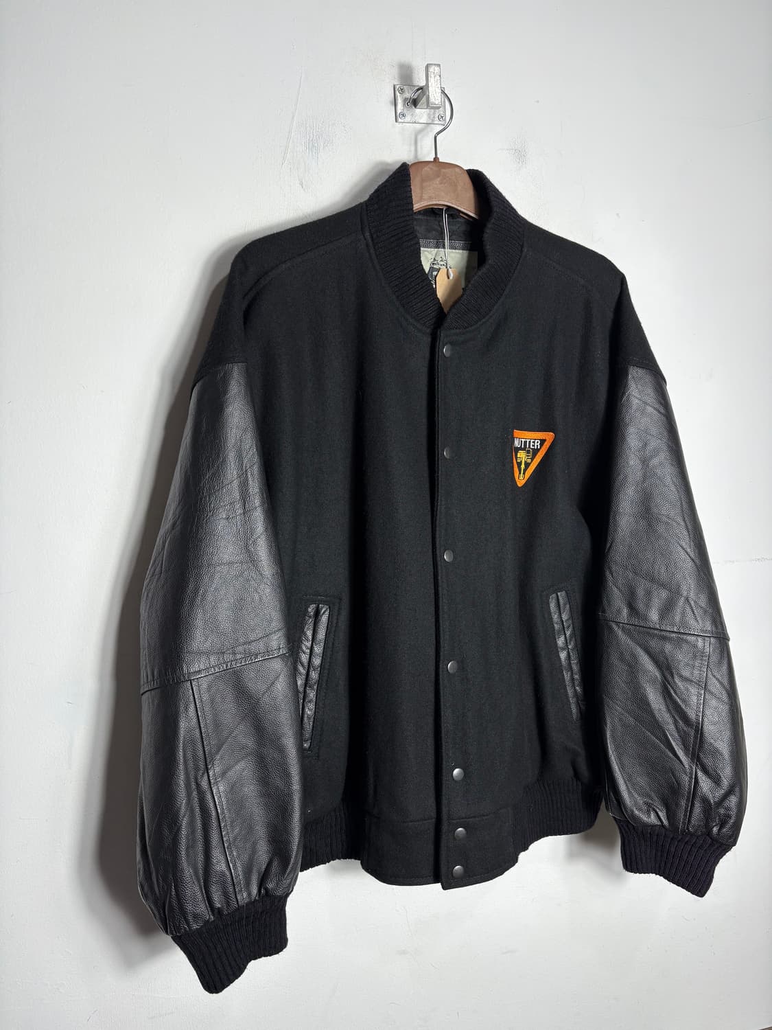 Burks bay 버크스 베이 울 가죽  바시티 자켓 상품이미지2