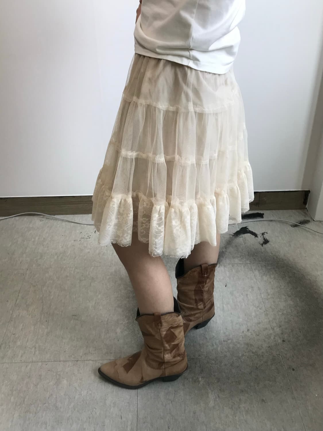 빈티지 캉캉 레이스 스커트 상품이미지2