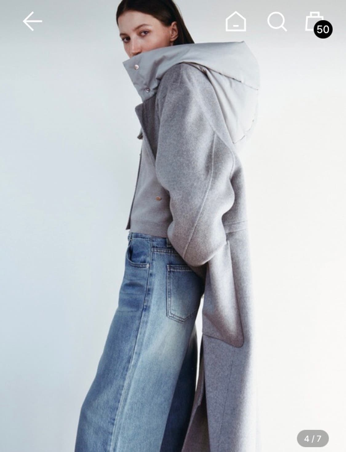 (새상품) 하시에 핸드메이드 캐시미어 코트 상품이미지6