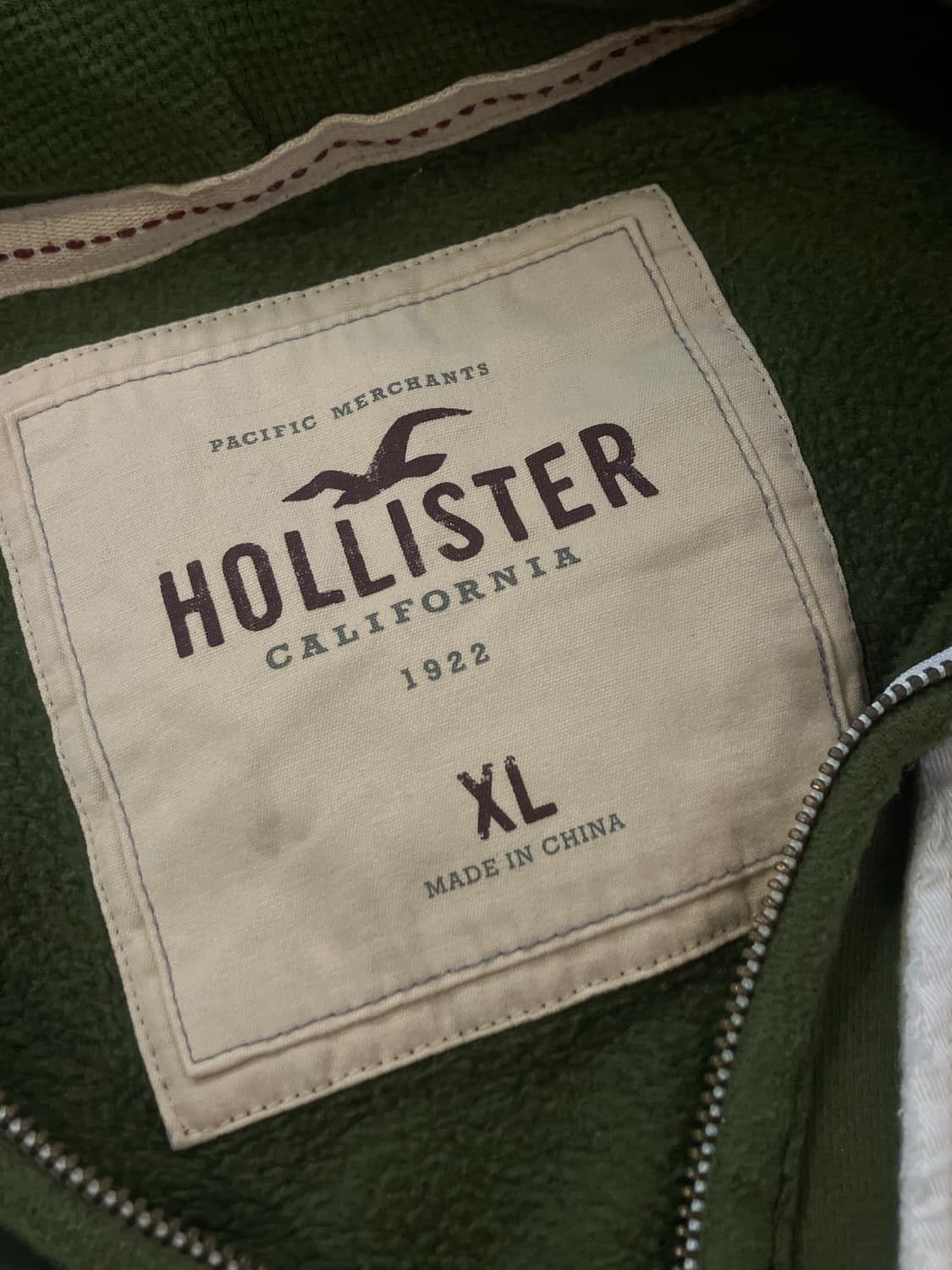 홀리스터 기모 후드집업 그린 XL #csz2329 상품이미지4