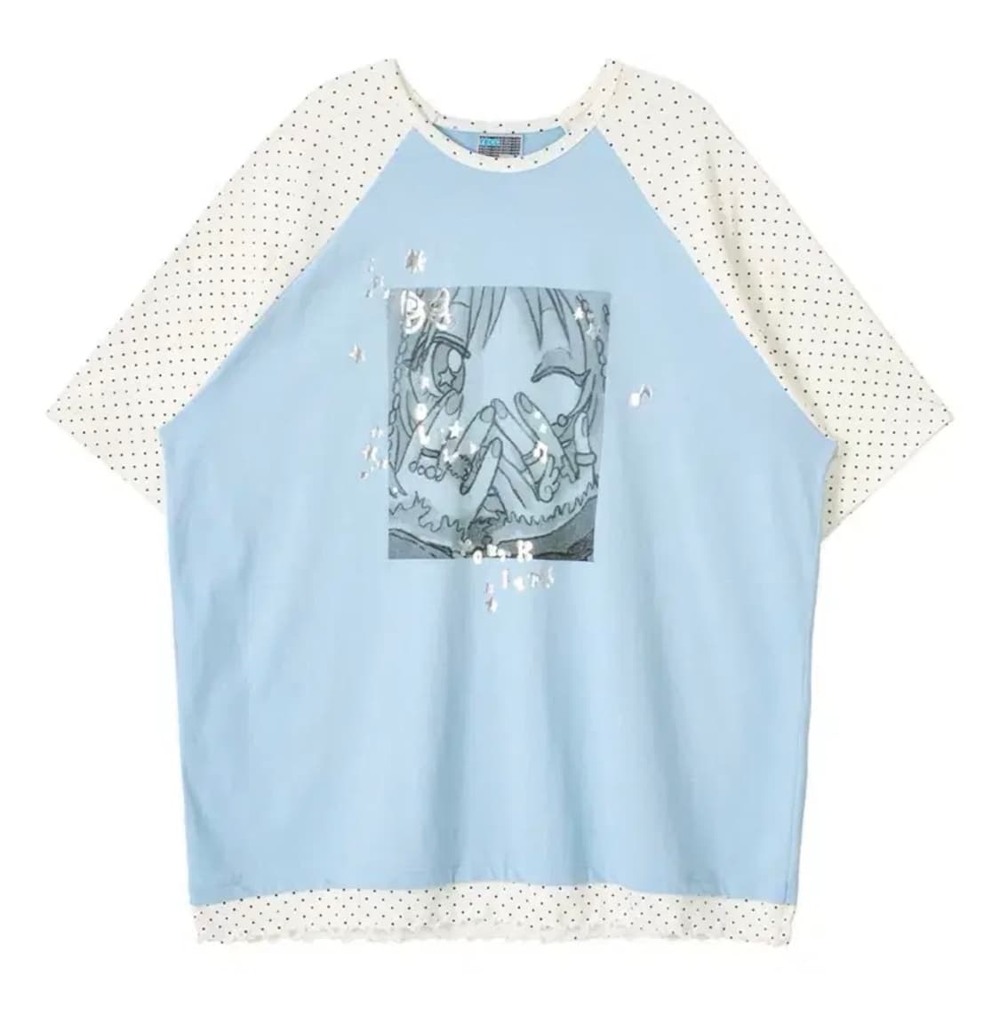 유쓰배쓰 YB x Oliwa Oversized Dot Raglan 상품이미지1