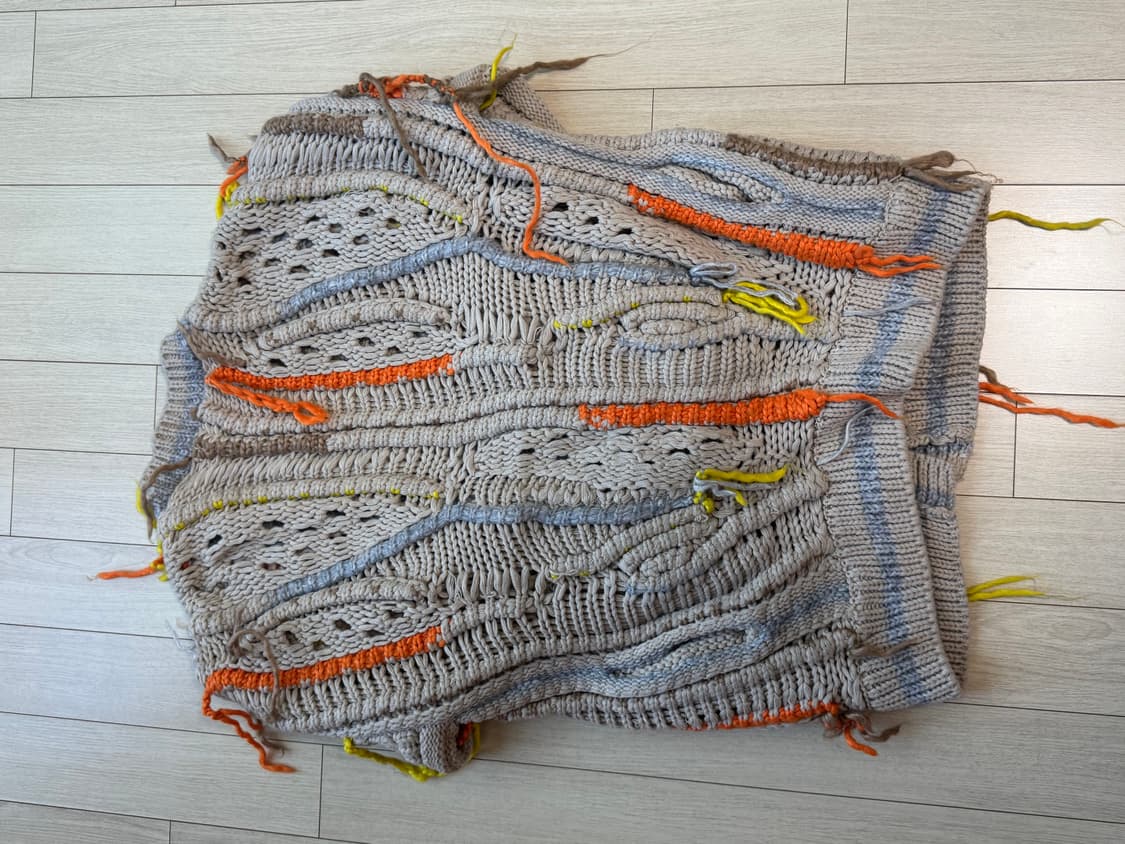 90s 핸드메이드 케이블니트가디건 상품이미지4