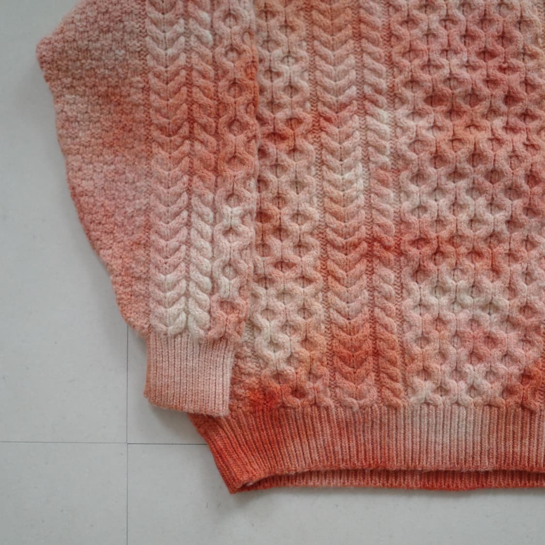 울 100% 피셔맨 타이다이드 케이블 니트 상품이미지3