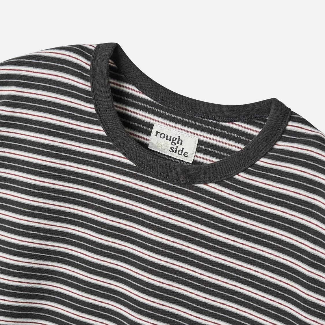 러프사이드 멀티 스트라이프 반팔티 차콜 상품이미지2