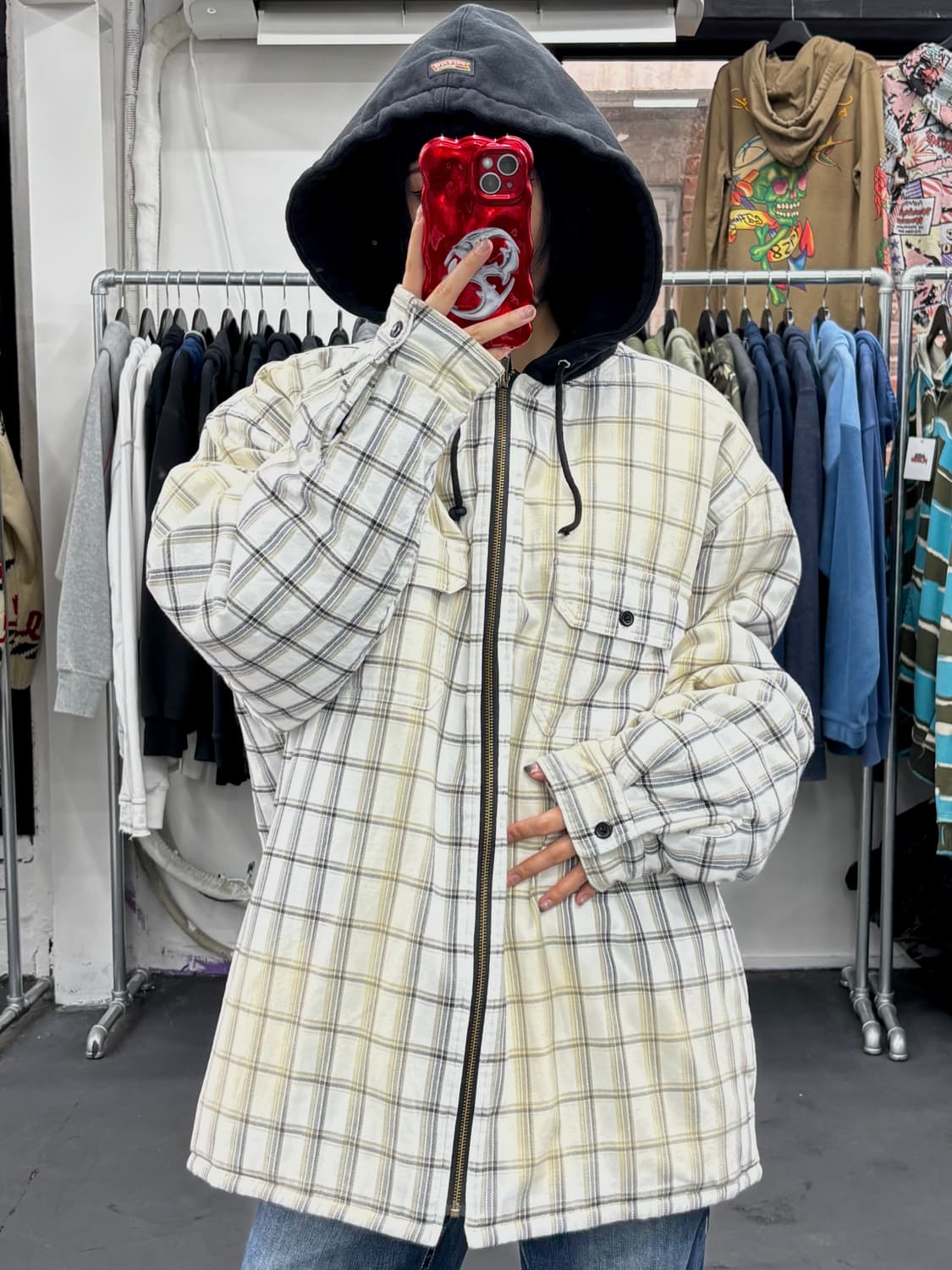 슈프림 x 디키즈 체크 후드자켓 상품이미지4