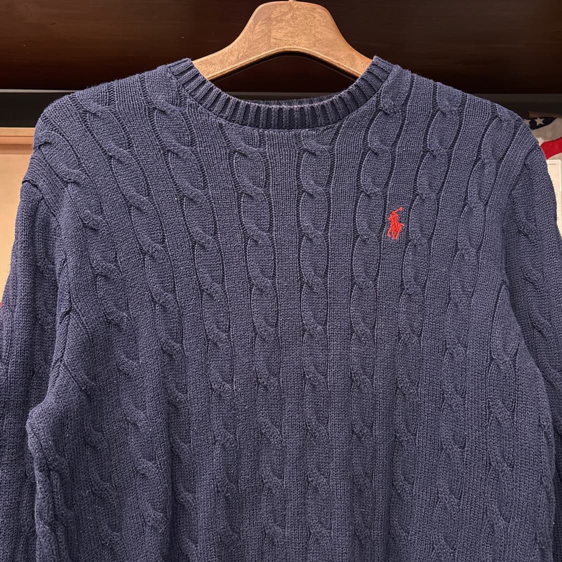신형라벨 폴로 랄프로렌 케이블 코튼니트 스웨터 네이비 N1051 상품이미지3