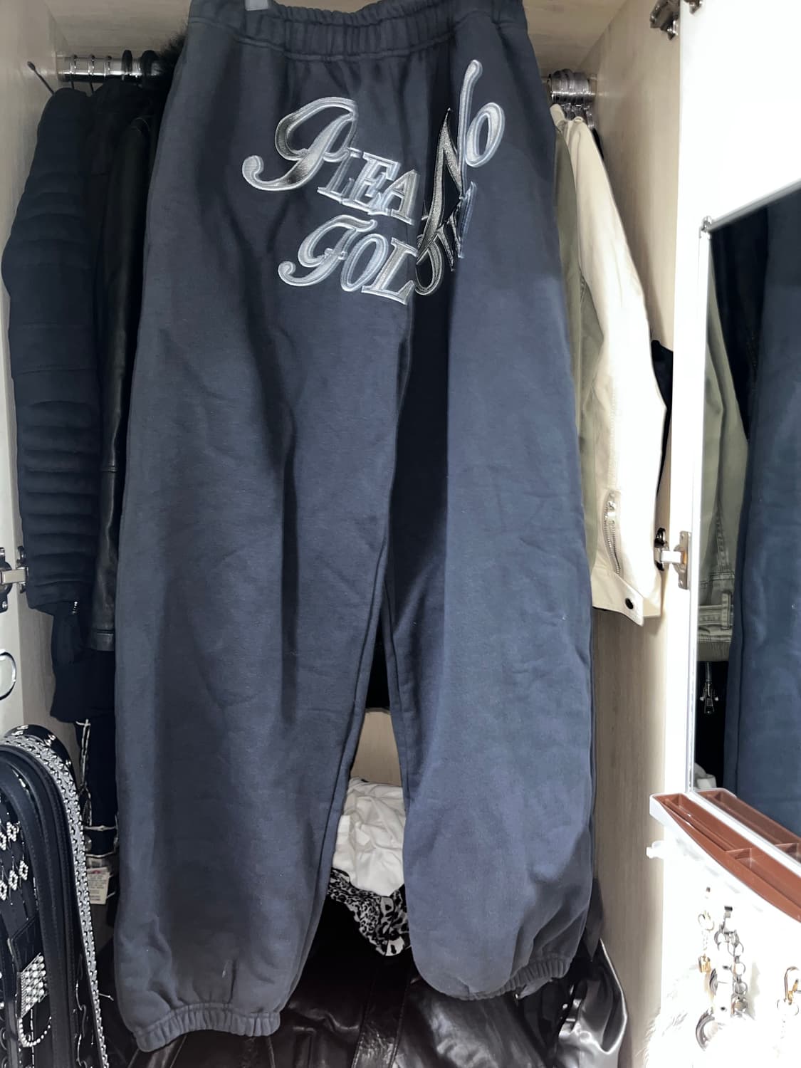 (새상품)플리즈노팔로우 마미 와이드 스웨트 조거 팬츠 상품이미지1