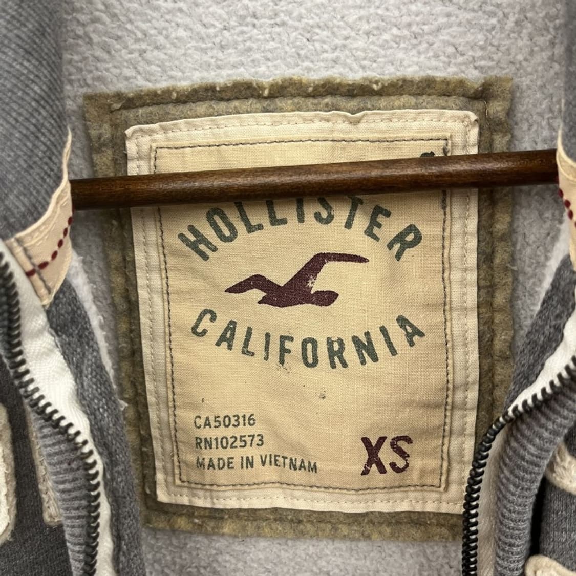 홀리스터 Y2K 빈티지 디스트로이드 데미지 집업 XS C10109 상품이미지5