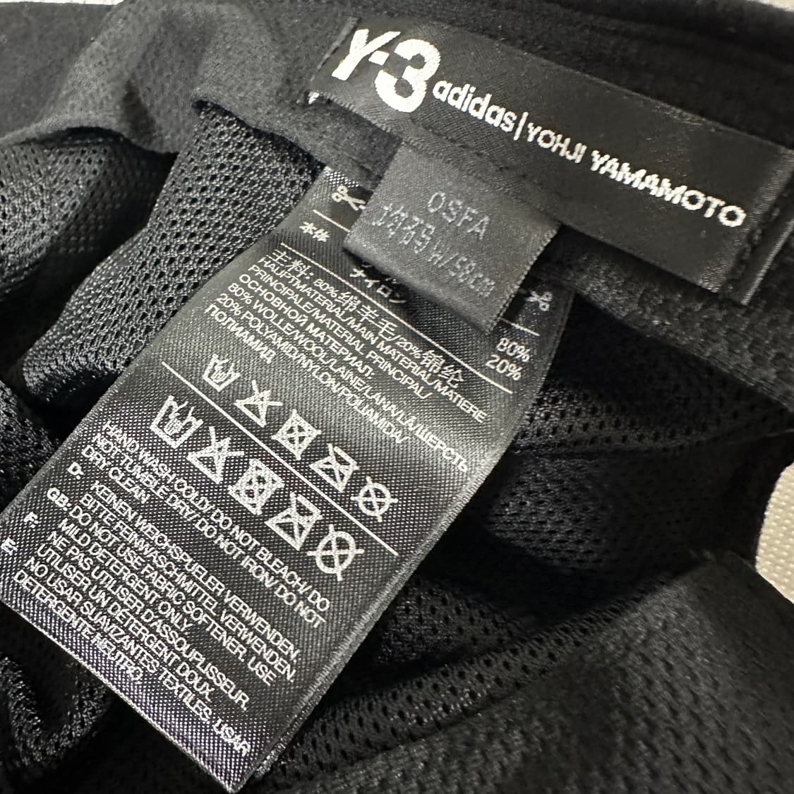 요지야마모토 Y-3 로고패치 롱스트랩 울 베이스볼 캡 상품이미지3