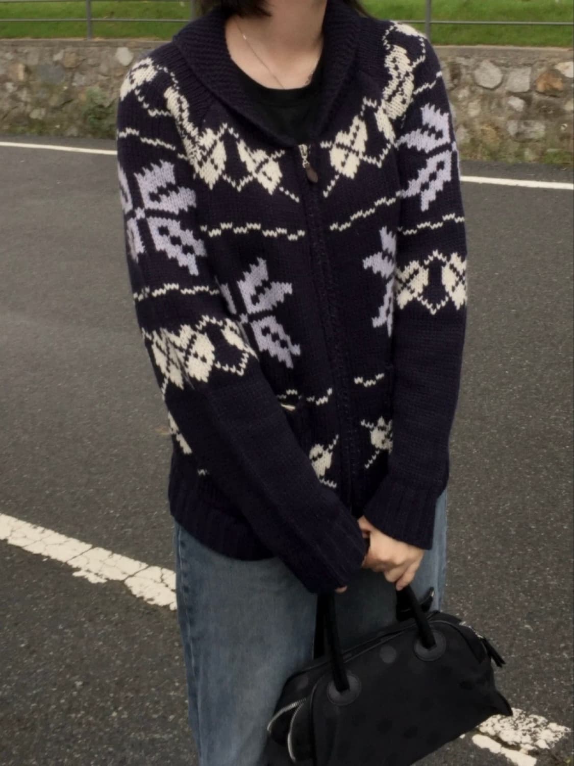 팔렛 노르딕 니트 집업 네이비 상품이미지3