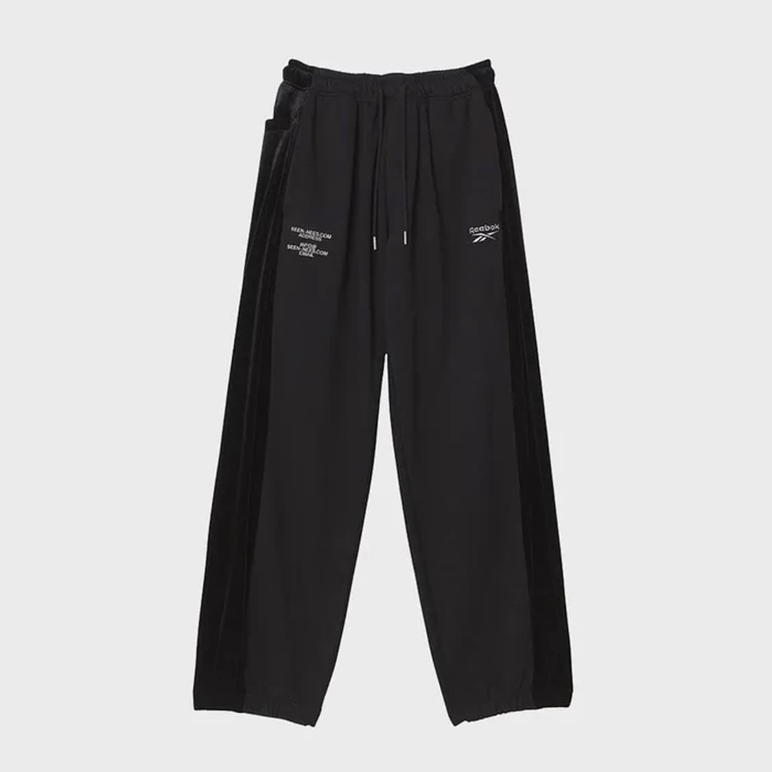 REEBOK X SEEN 벨벳 스웨트팬츠 블랙 상품이미지1