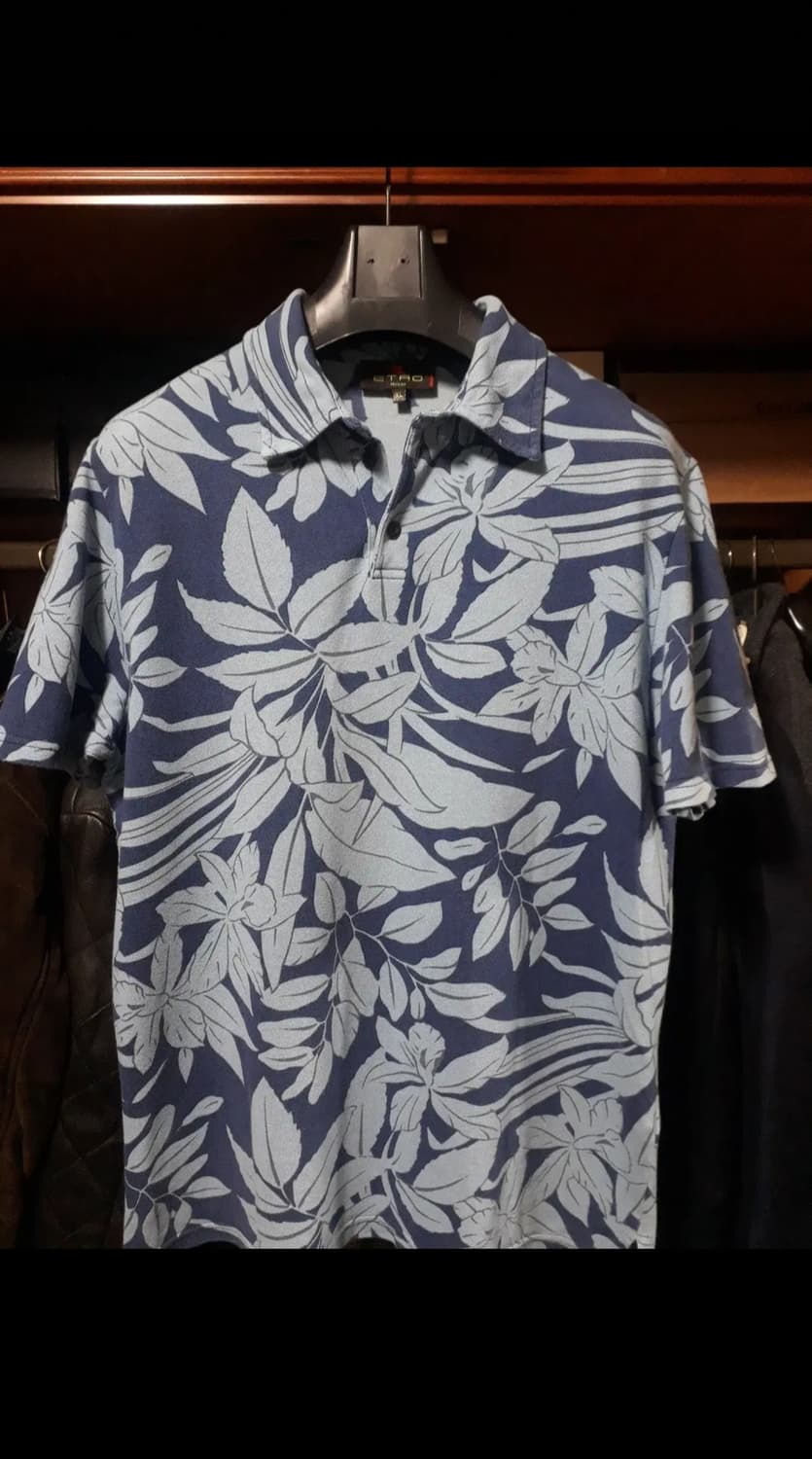 [판매] ETRO(에트로) 플라워 패턴 피케 폴로 셔츠 상품이미지1