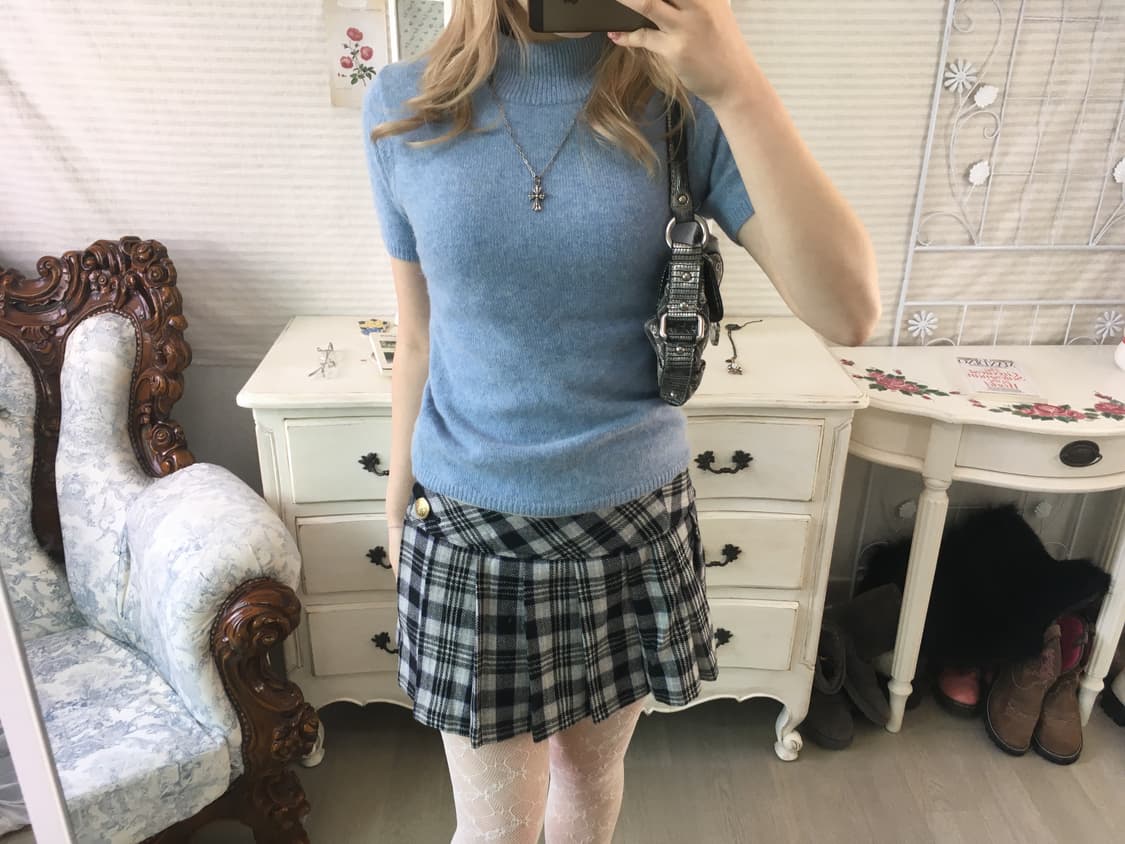 jpn vintage sora wool pullover half knit 상품이미지1