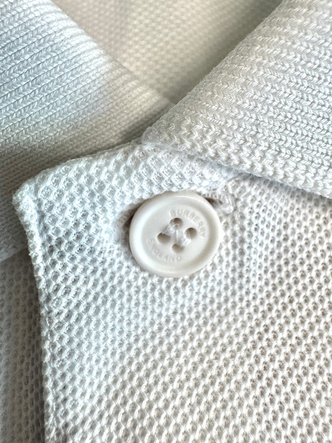 BURBERRY 버버리 화이트 TB로고자수 화이트 반팔 피케셔츠 XL 상품이미지6