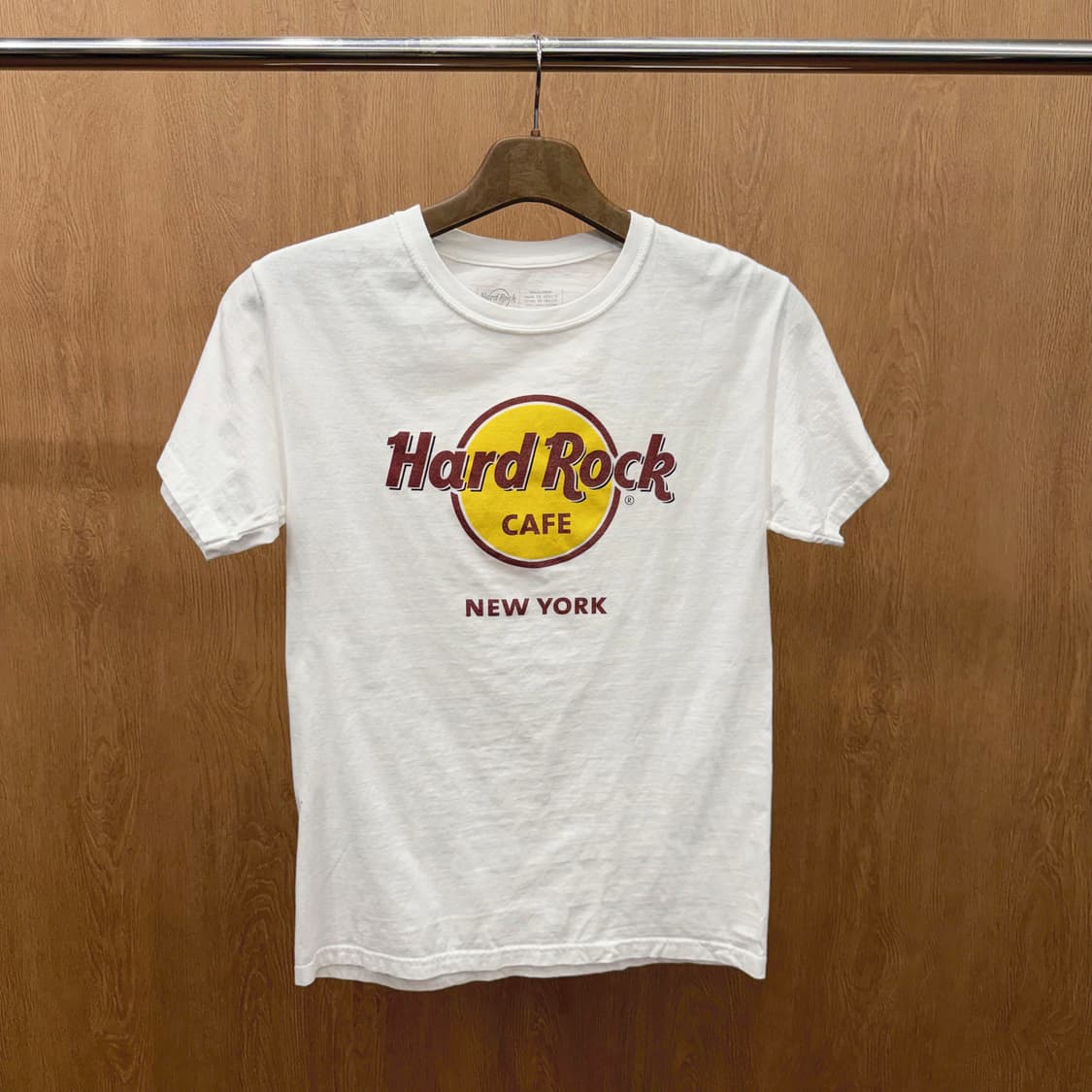 하드 락 카페 라운드넥 반팔 티셔츠 로고 프린팅 디테일 화이트 상품이미지2
