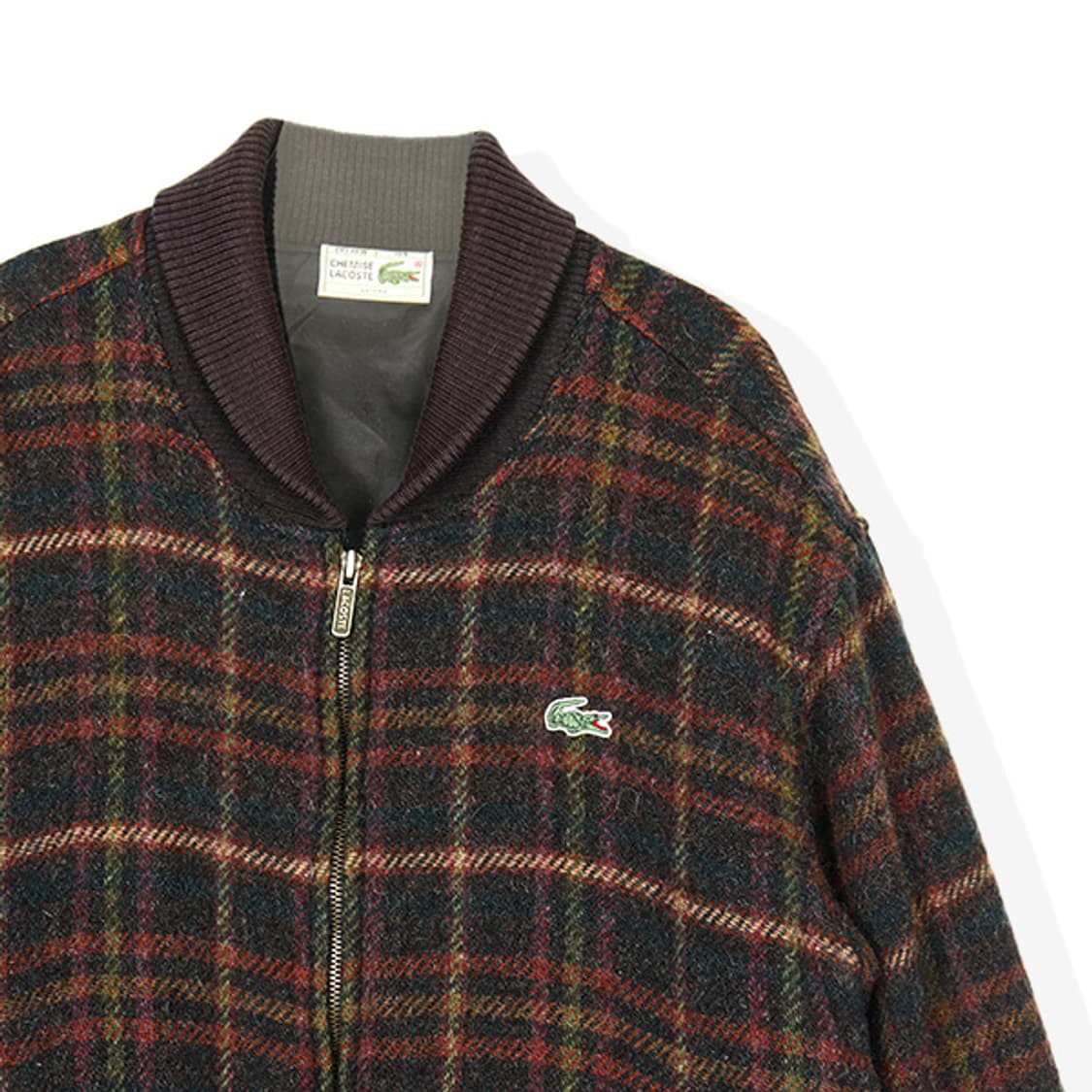라코스테 90s 플래드 체크 울 블루종 (M) 상품이미지3