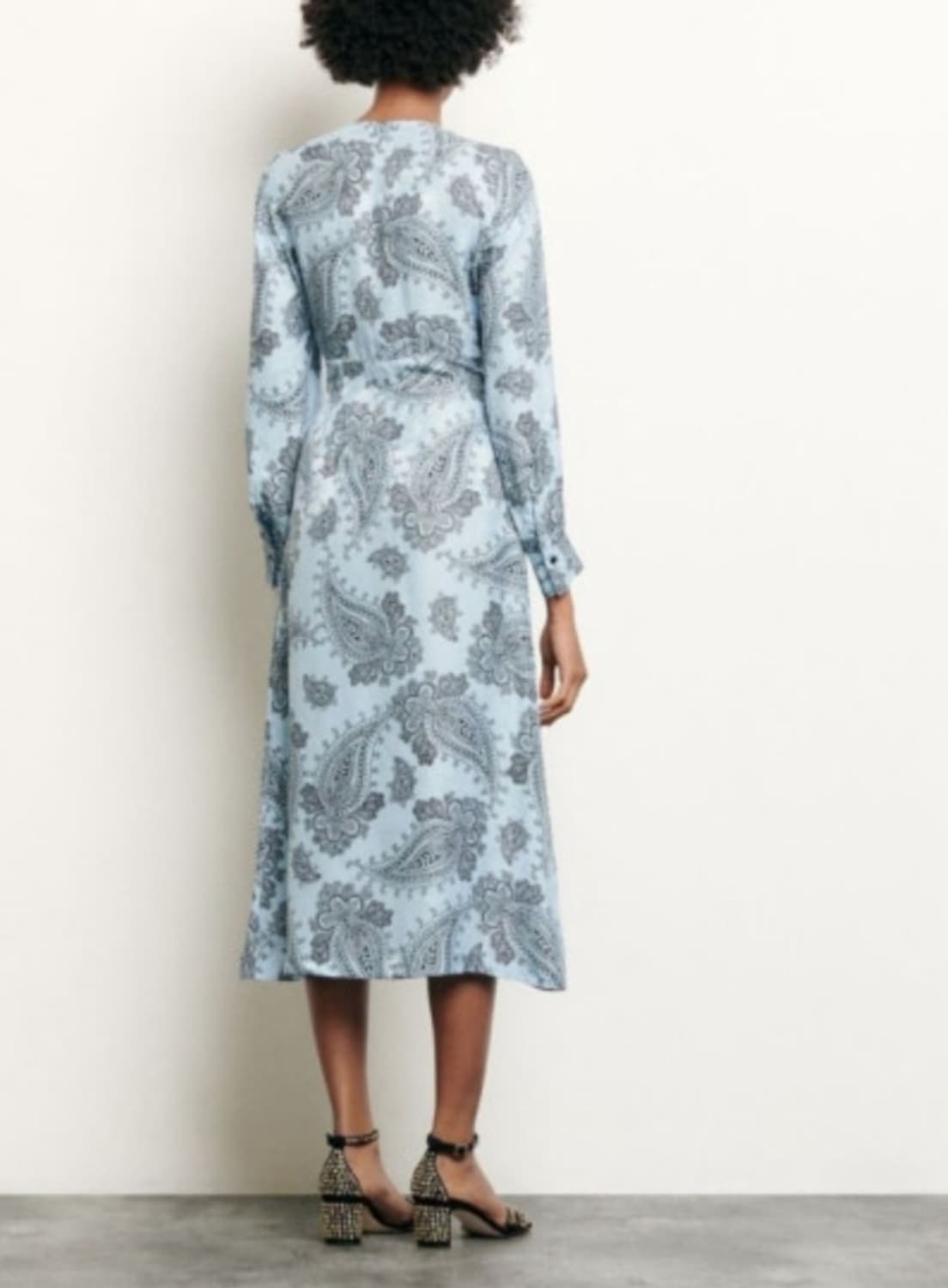 산드로 페이즐리 실크블렌드 원피스 36사이즈(새상품) 상품이미지4