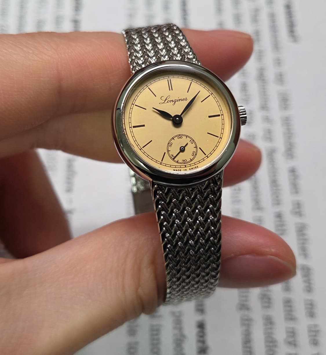 레어] 빈티지 론진 독립초침 샴골판 수동 메커니컬 여성용 브레이슬릿 ve 상품이미지5