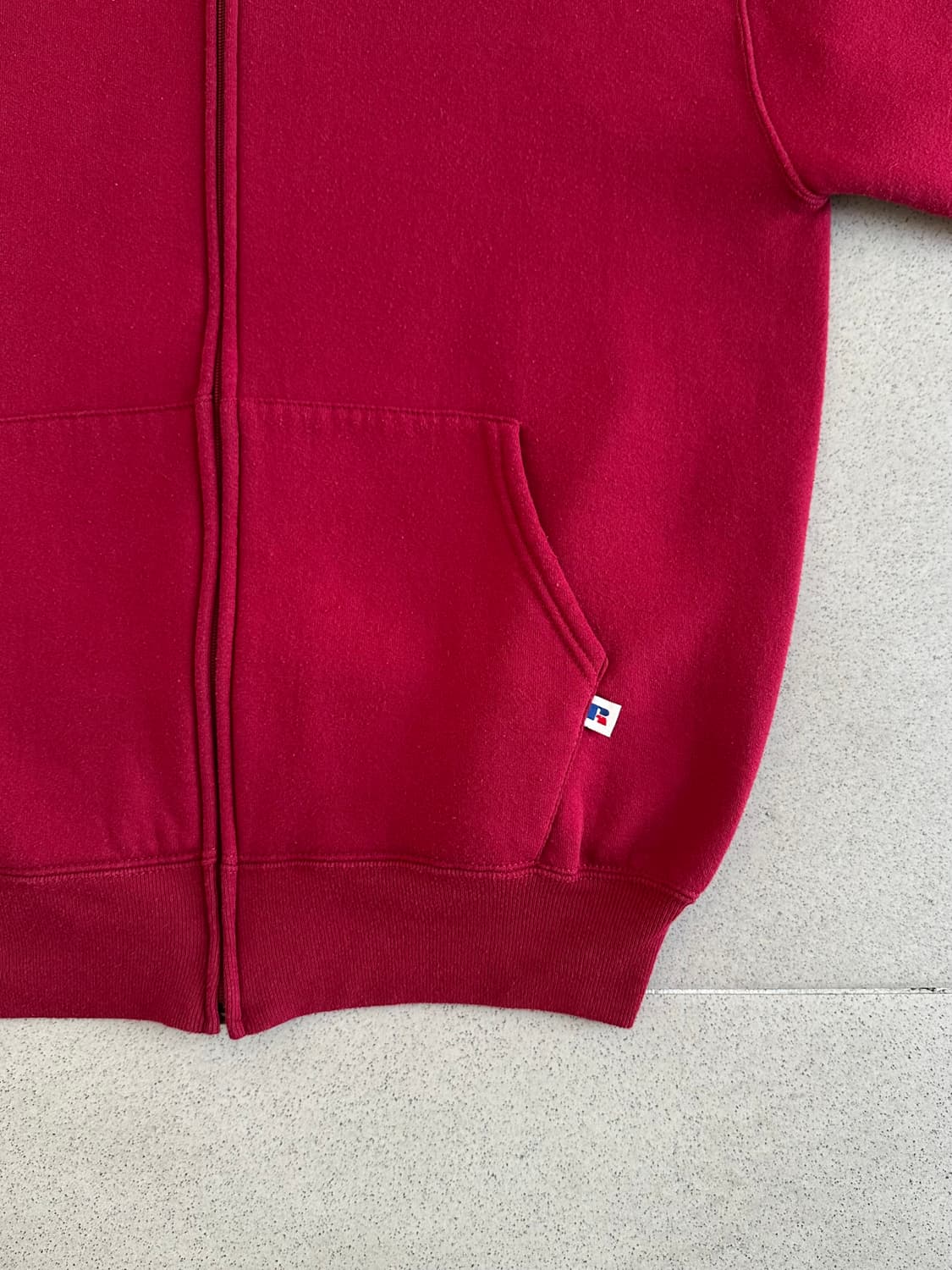 90s 빈티지 러셀 후드집업 레드 L USA 상품이미지3