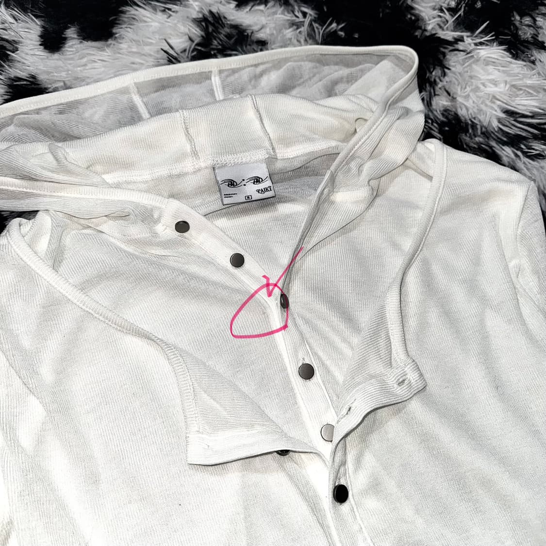 PAIKI 비엑세스 파이키 크로스 레이어드 후드 슬리브 티셔츠 상품이미지2