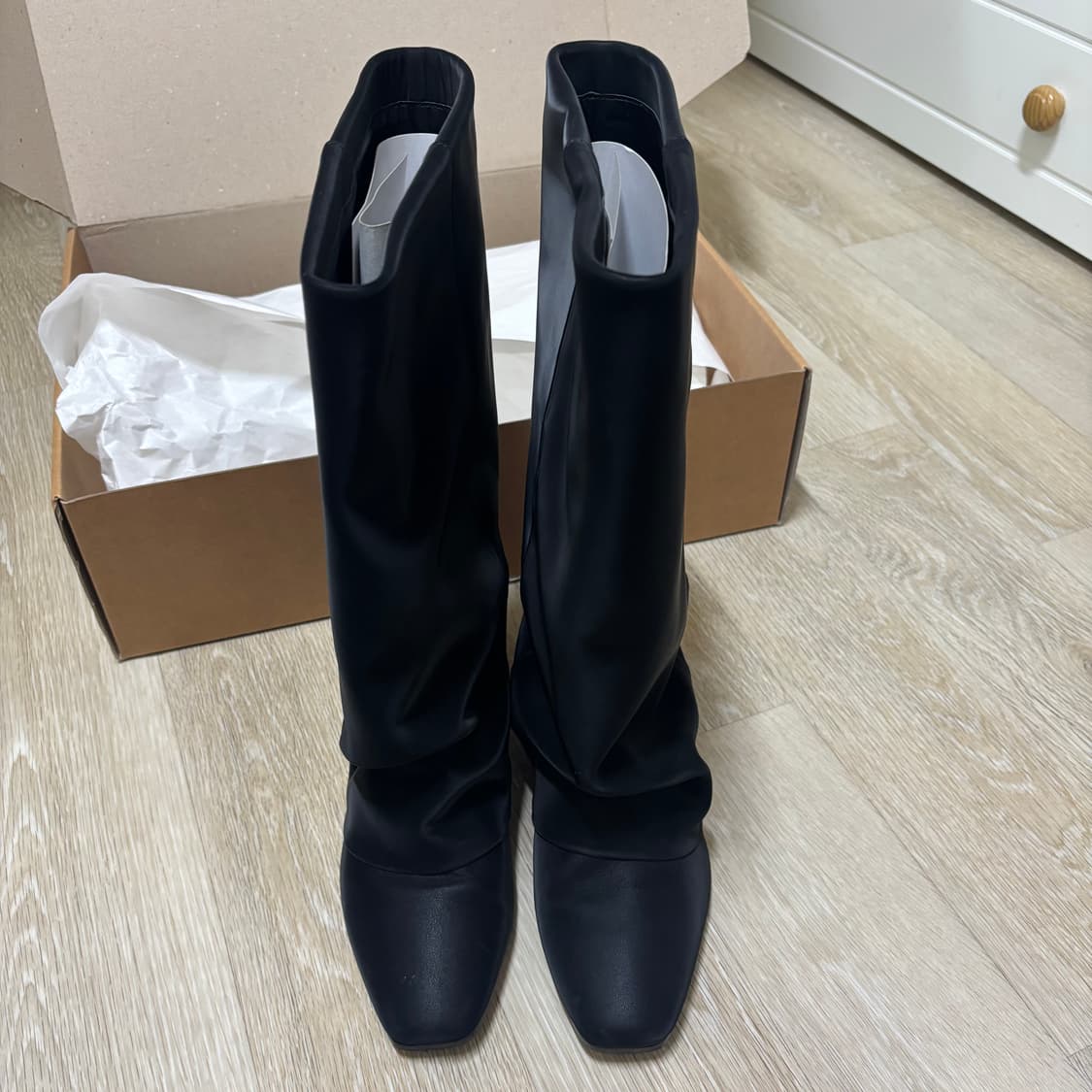 쓰리투에이티 링클 레더 부츠 245 블랙 상품이미지3