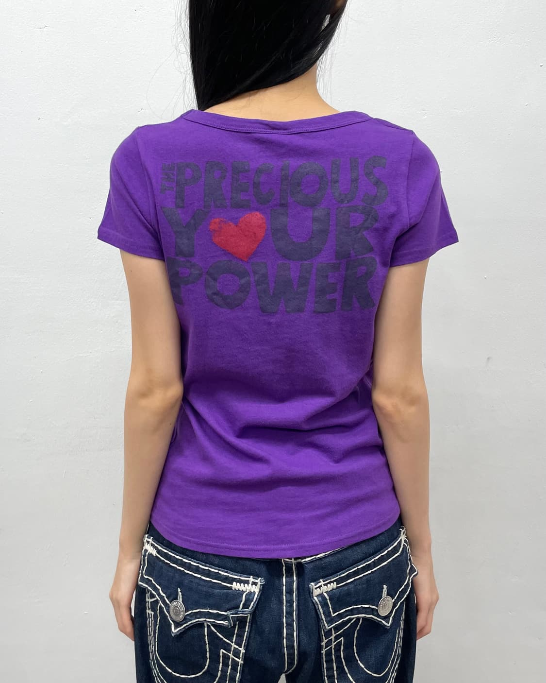 Multi flag heart purple T-shirt  상품이미지5