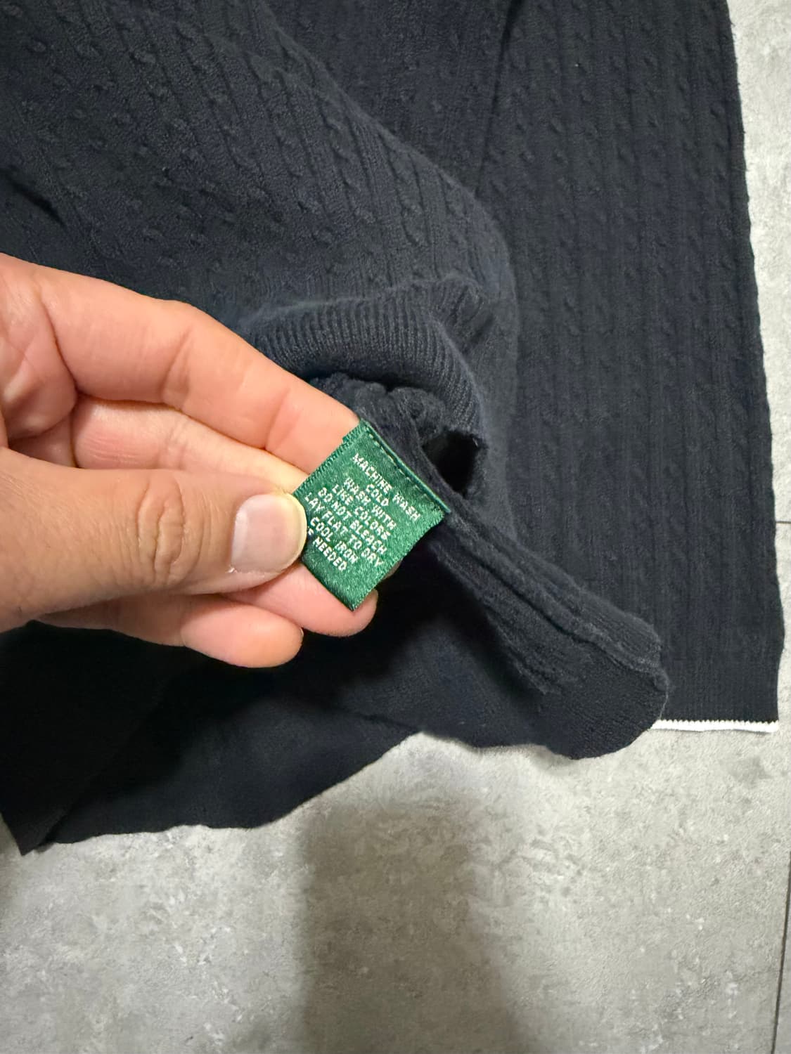 랄프로렌 폴로 그린라벨 케이블 빈티지 코튼 니트 44 size   상품이미지3