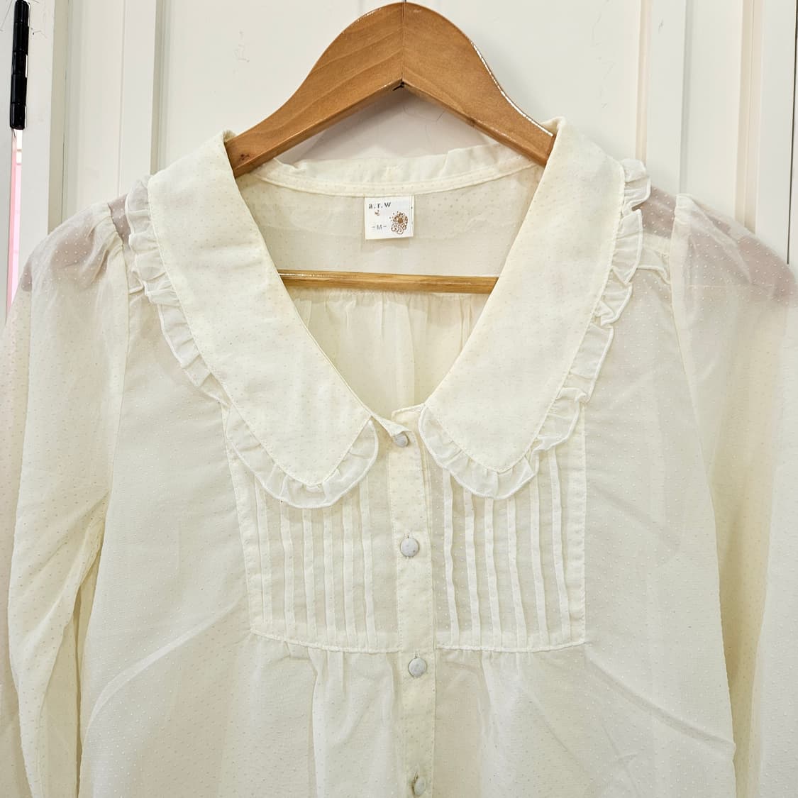 레이스 칼라 블라우스 아이보리 7부 상품이미지3