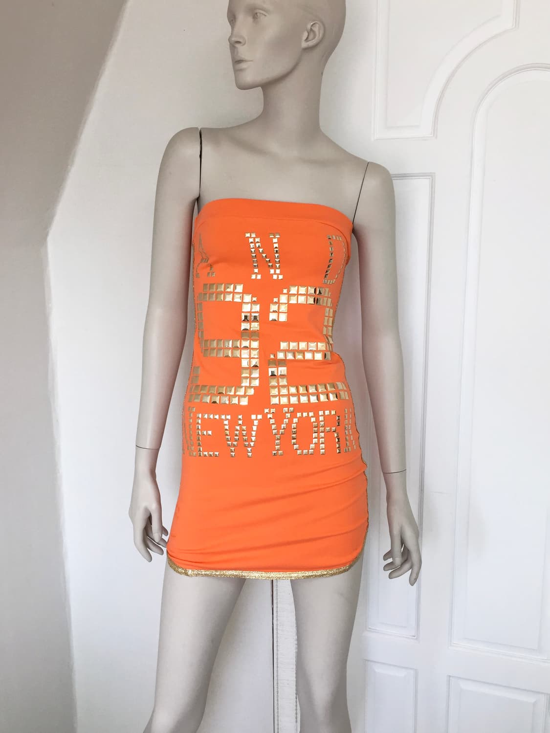 Vivid Orange Sporty Stud Tank Top 상품이미지1