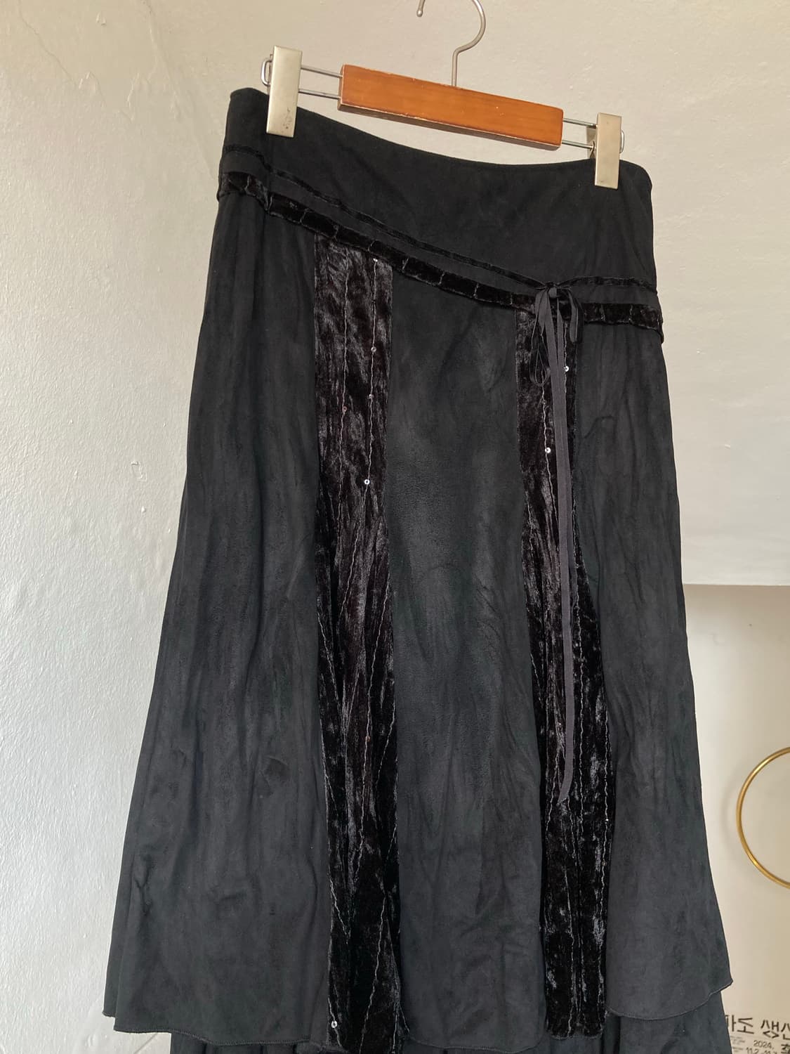 벨벳 레이어드 캉캉 미디 플레어 스커트 상품이미지2