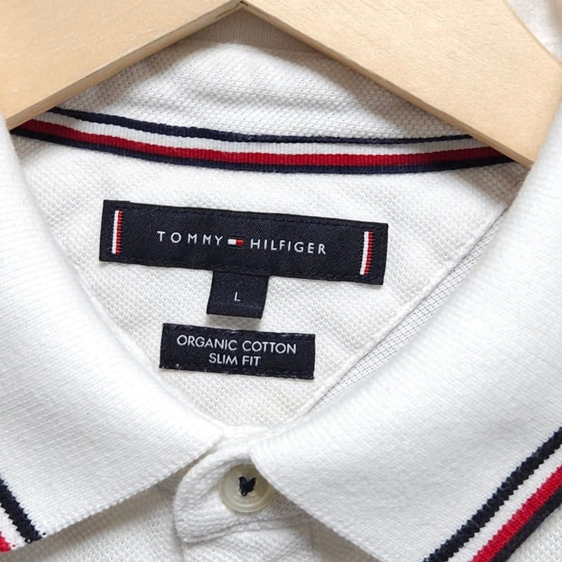 100 Tommy 타미힐피거 반팔 카라티 화이트 상품이미지3