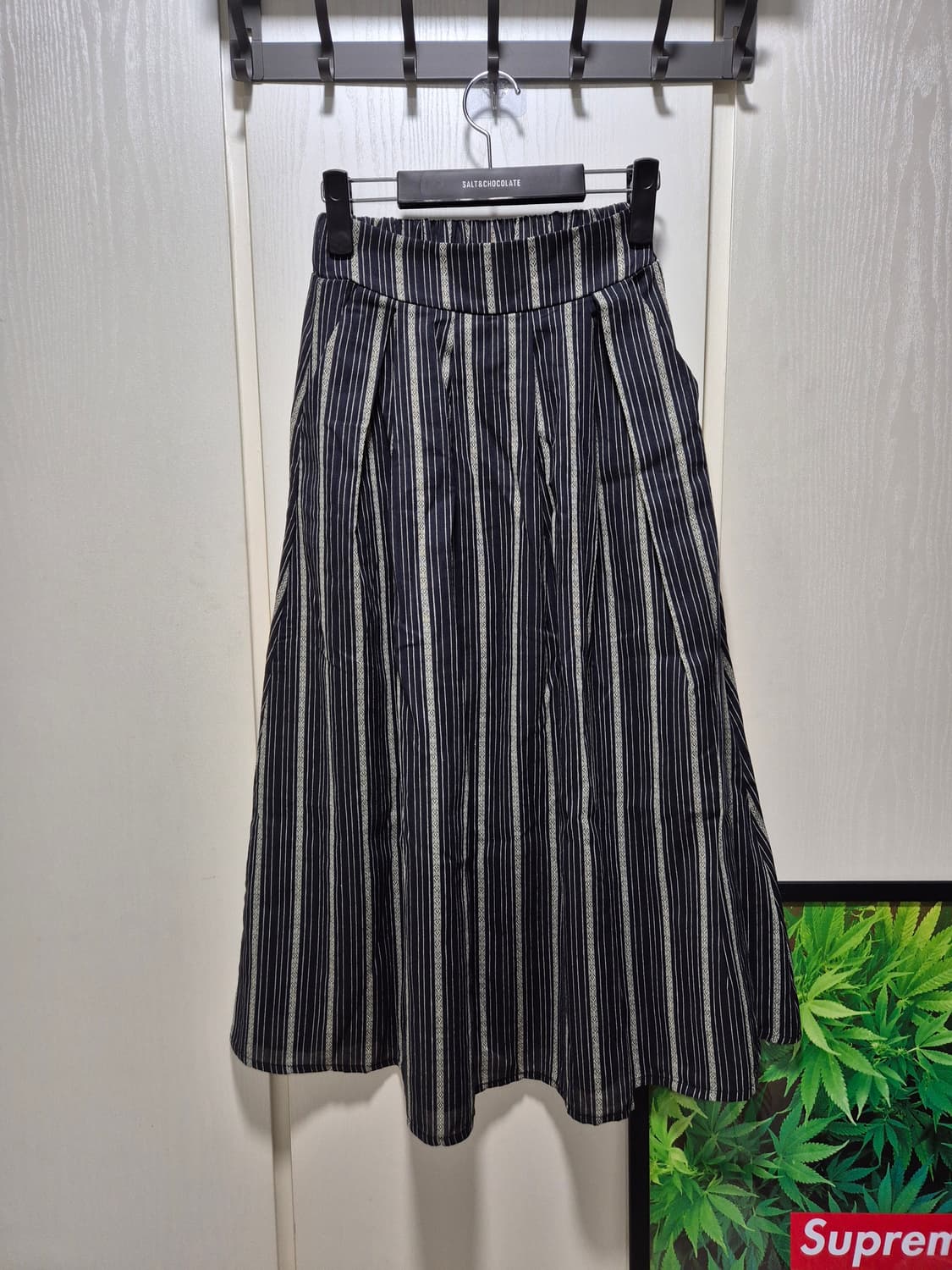 (세일)(새상품)스트라이프 끈나시 스커트 투피스 세트 상품이미지8