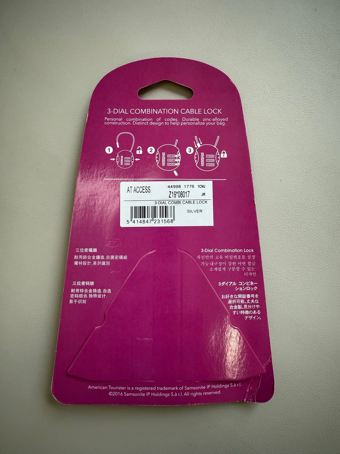 [새상품.정가15,000] 아메리칸투어리스터 3다이얼 / 열쇠 자물쇠 상품이미지7