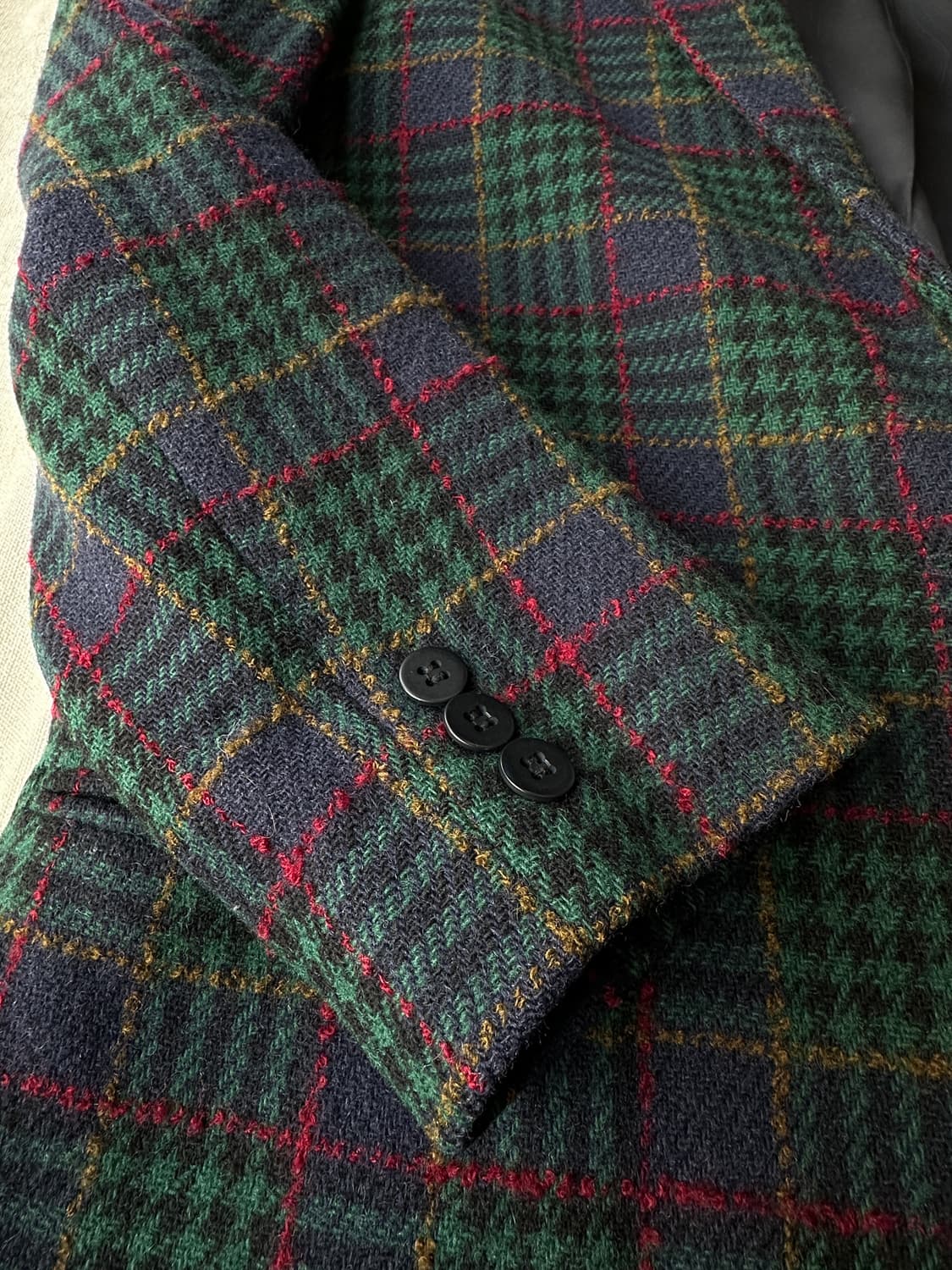 랜즈엔드 made in USA 타탄체크 울 원버튼 블레이저 10 상품이미지6