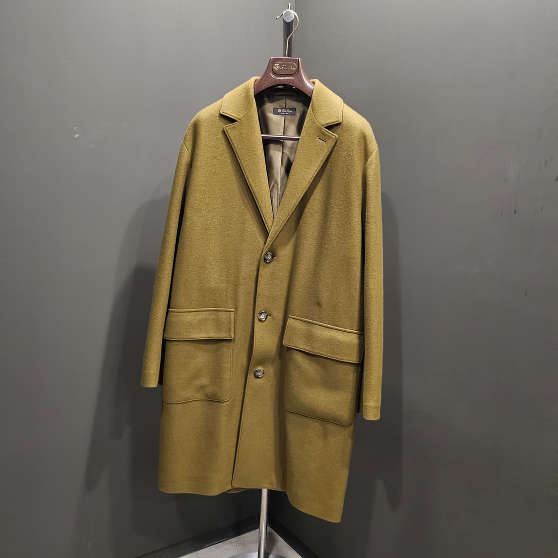 로로피아나 캐시미어 싱글 카멜 리브 코트 상품이미지1