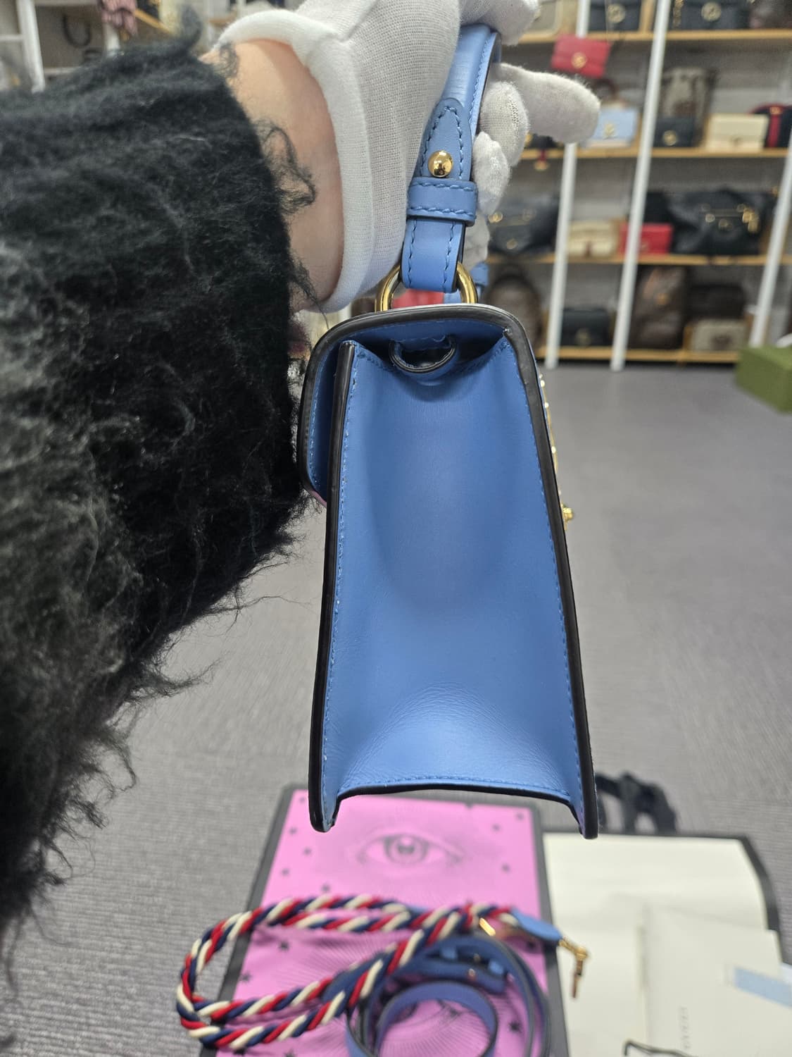 [특가][정품] 구찌 실비백 블루 상품이미지5