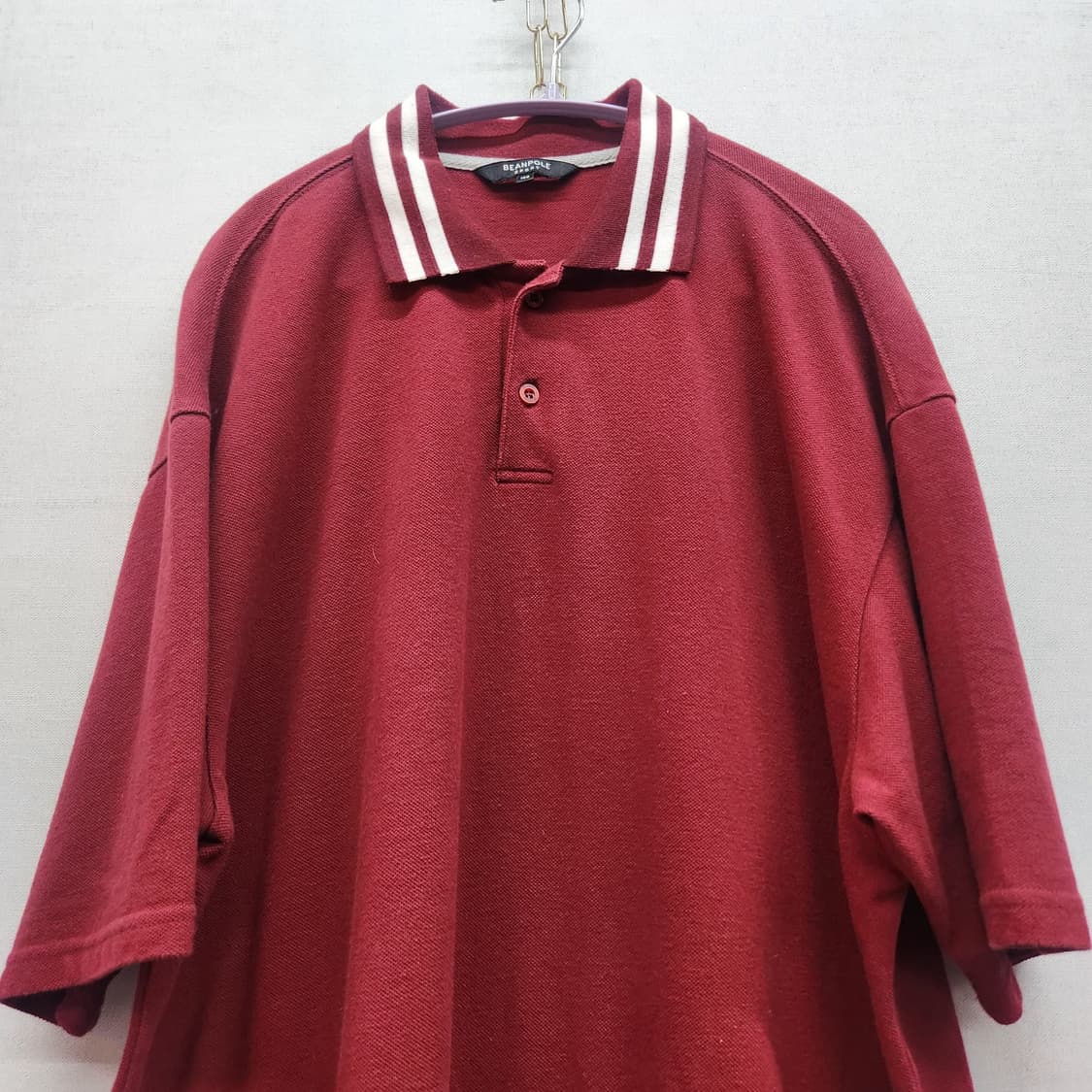 빈폴 카라디테일 버건디 반팔카라 100(XL) 상품이미지2