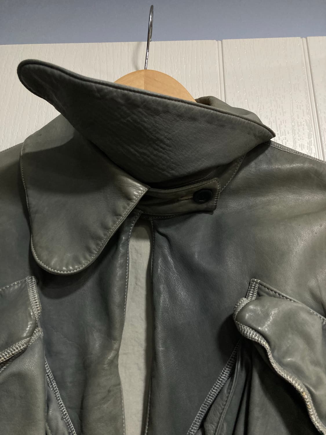 2000s 마르니 가스마스크 크롭 가죽 자켓 상품이미지4