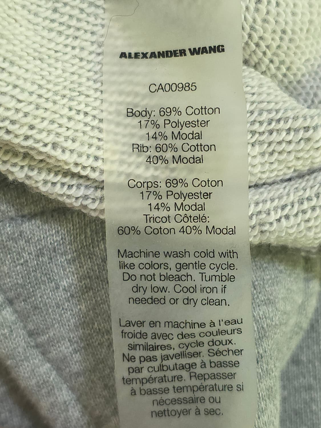 Alexander Wang 컷아웃 크롭 맨투맨 XS 상품이미지4