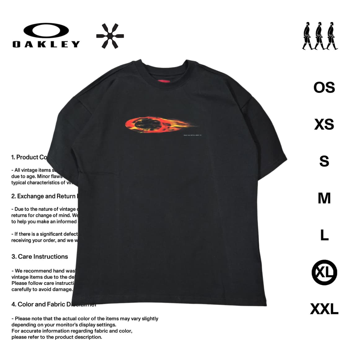 오클리 X 피에트 플레임 XL사이즈 티셔츠 상품이미지1