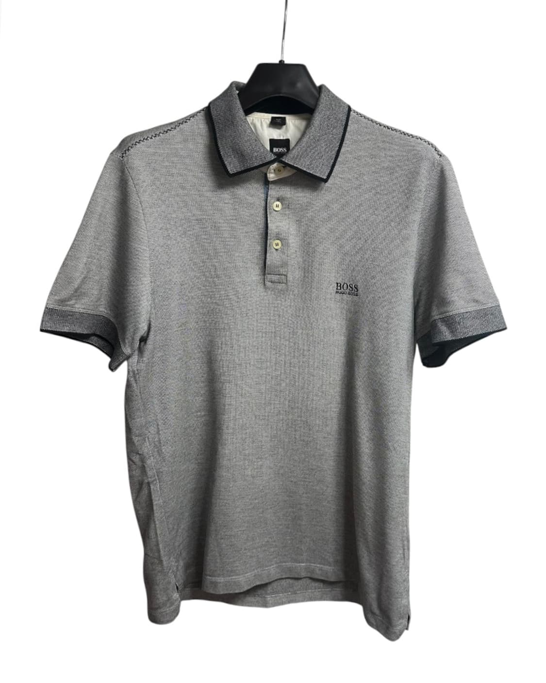 보스(hugo boss)그레이 코튼 반팔 카라티셔츠 L size 상품이미지1